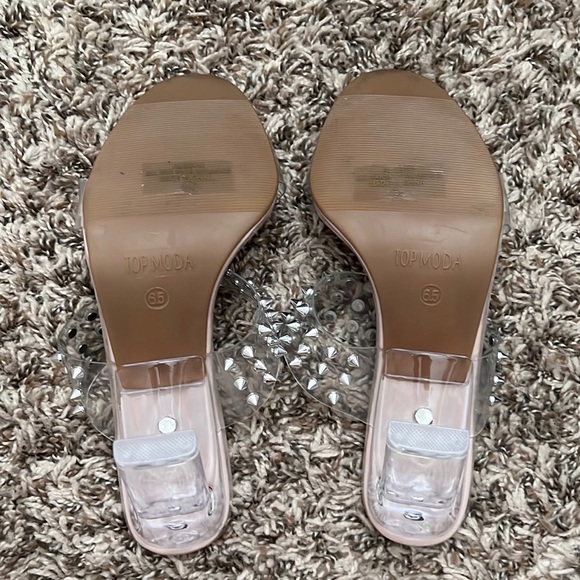 Pink Nude Round Toe Studded Heel - Picture 6 of 9